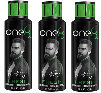 One 8 Fresh Perfume Body Spray For Men 200ML Each (Pack of 3) Perfume Body Spray - For Men(600 ml, Pack of 3)