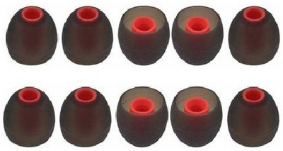 BBS DEAL 10 pcs Red Earbuds Rubber earphone tips headphone ear cushion Silicone replacement In The Ear Headphone Cushion(Pack of 10, Black)