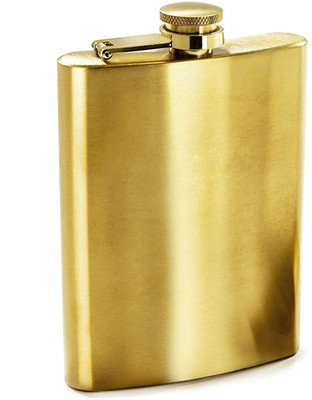 Protos India.Net 7oz Golden Hip Flask Stainless Steel Hip Flask(206 ml)