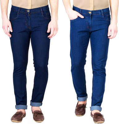 Masterly Weft Slim Men Multicolor Jeans(Pack of 2)