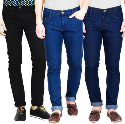 Masterly Weft Slim Men Multicolor Jeans(Pack of 3)