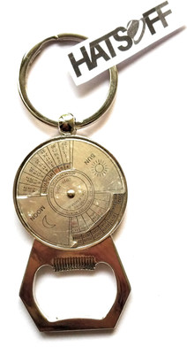Hats Off Bottle Opener with 50 year calendar silver colour key chain Key Chain