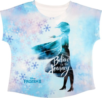 FROZEN Girls Casual Polyester Top(Blue, Pack of 1)