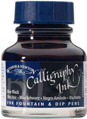 Winsor & Newton Calligraphy Ink - Bottle of 30 ML - Blue Black (034)(Set of 1, Blue Black)