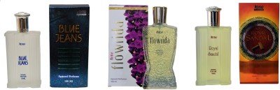 Aone Royal Sandal, Blue Jeans and Flowrida Perfume 100ML Each (Pack of 3) Eau de Parfum  -  300 ml(For Men)