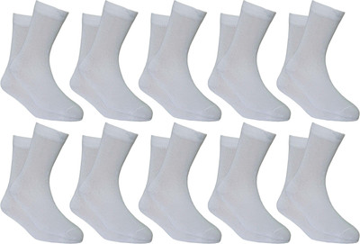 QUEERY Men Solid Mid-Calf/Crew(Pack of 10)