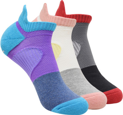 SOCKSXPRESS Lowcut Women Color Block Ankle Length(Pack of 3)