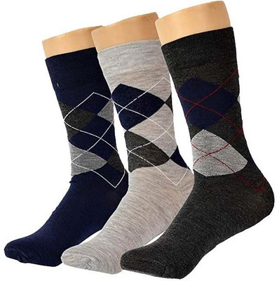 QUEERY Men Solid Mid-Calf/Crew(Pack of 3)