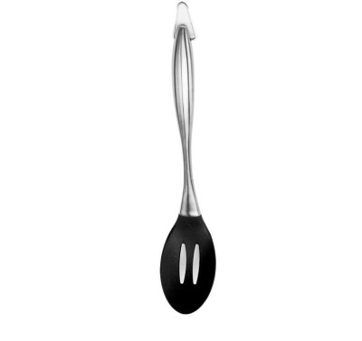 P-PLUS INTERNATIONAL Flexible Silicone Soft Edge STEEL SPOON HOLE BLACK Non-Stick Spatula(Pack of 1)