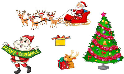 Wallzone 110 cm Merry Chrismas Removable Sticker(Pack of 1)