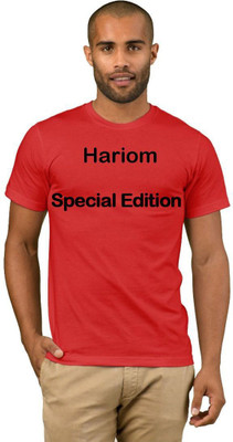 Exoctic Silver Printed Men Round Neck Red T-Shirt