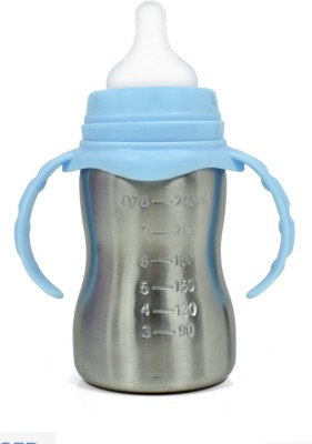 The Little Lookers ™ Sipper/Feeding Bottle | Steel Feeder Cum Sipper (Blue, 240 ML) - 240 ml(Blue)