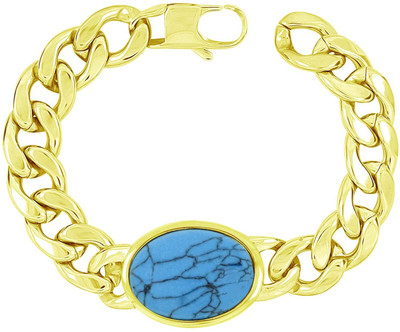 the jewelbox Stainless Steel Turquoise Gold-plated Bracelet