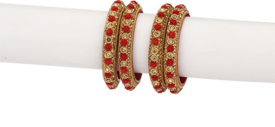 1st Time Glass Beads, Crystal Enamel Bangle Set(Pack of 4)