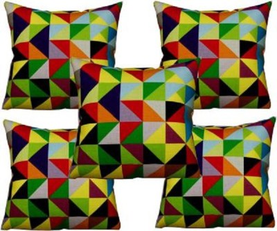 SUPER CREATION 3D Printed Cushions & Pillows Cover(Pack of 5, 40 cm*40 cm, Multicolor)