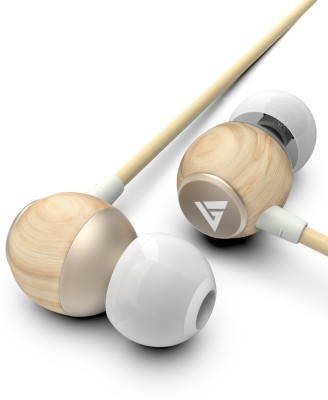 Boult Audio BassBuds Oak Pure-Wood Wired Headset (Beige, In the Ear)