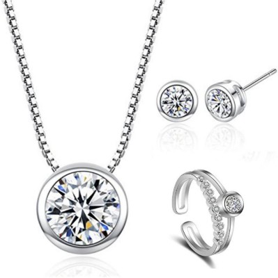 MYKI Sterling Silver, Stainless Steel Silver Silver Jewellery Set(Pack of 1)