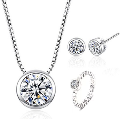 MYKI Sterling Silver, Stainless Steel Silver Silver Jewellery Set(Pack of 1)