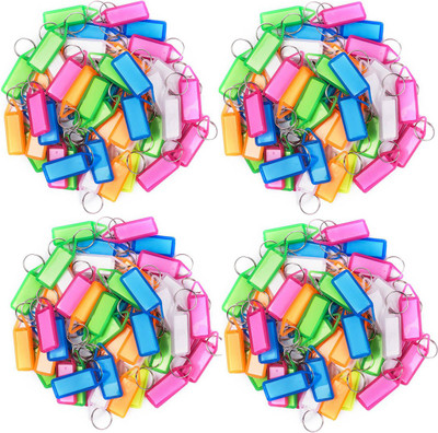 StealODeal Multipurpose 200 Pack Name Tags with Keyring Key Chain