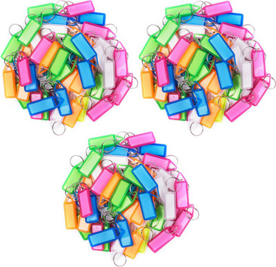StealODeal Multipurpose 150 Pack Name Tags with Keyring Key Chain