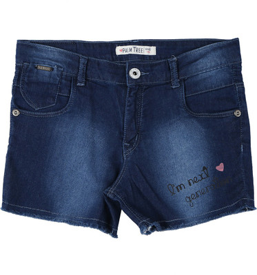 gini-jony-short-for-girls-casual-graphic-print-denimdark-blue-pack-of-1