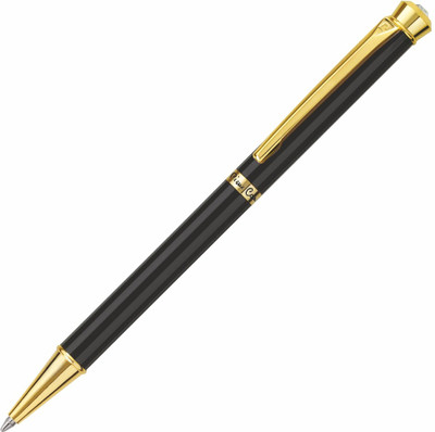 PIERRE CARDIN Cristal Black Chrome Ball Pen(Ink Color - Blue)