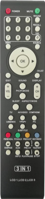 LipiWorld 3 in 1 Remote Control Compatible for LCD 1 LCD 2 LCD 3 3 in 1 LED1 LED2 LED3 TV Universal Remote Control Haier Remote Controller(Black)