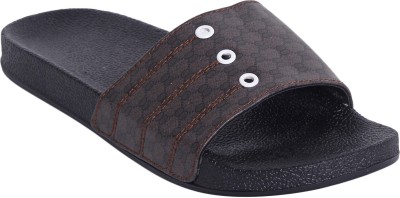 STYLE HEIGHT Men Slides(Brown , 9)