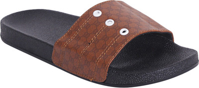 STYLE HEIGHT Men Slides(Tan , 8)