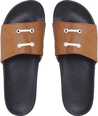 STYLE HEIGHT Men Slides(Tan , 9)
