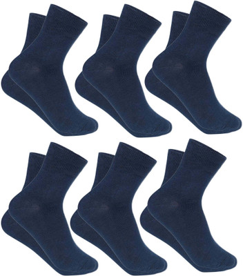 Cotson Men Solid Mid-Calf/Crew(Pack of 6)