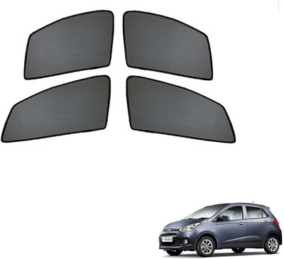 AuTO ADDiCT Side Window Sun Shade For Hyundai Grand i10(Black)