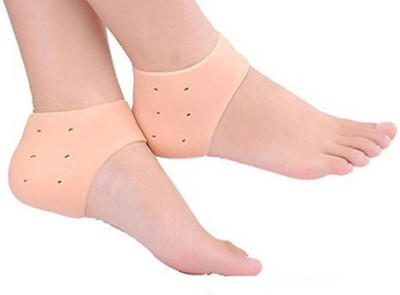 ELEGANTSTYLER Anti heel crack set socks pain foot gel relief anti silicone moisturizing Heel Support(Multicolor)