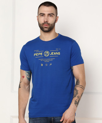 pepe-jeans-printed-men-round-neck-blue-t-shirt