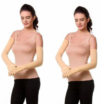 Apastra Cotton Arm Sleeve For Women(Free, Beige)