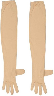 Mohan Retail Cotton Arm Sleeve For Women(Free, Beige)