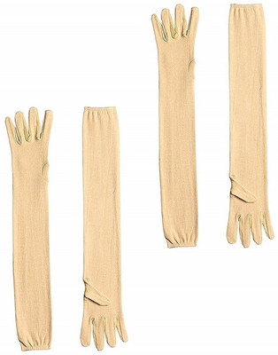 Adnate Cotton Arm Sleeve For Women(Free, Beige)