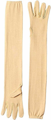 Mohan Retail Cotton Arm Sleeve For Women(Free, Beige)