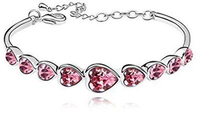 Shining Diva Alloy Crystal Silver Coated Bracelet
