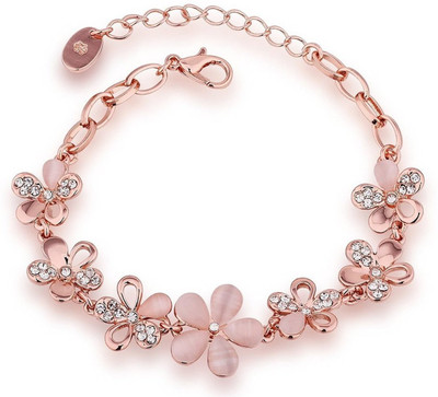 Shining Diva Alloy Opal Gold-plated Bracelet