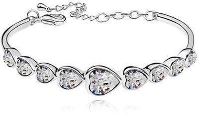 Shining Diva Alloy Crystal Silver Coated Bracelet