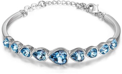 Shining Diva Alloy Crystal Silver Coated Bracelet