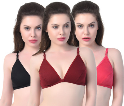 womenora Seamless Daily Wear FrontOpen Bra For Women's Combo (Pack Of 3) Women Full Coverage Non Padded Bra(Multicolor)