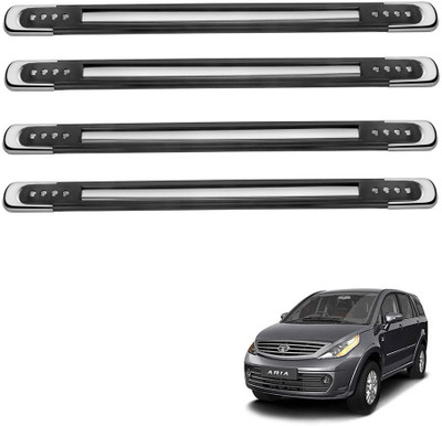 Autofetch Polypropylene Car Bumper Guard(Black, Silver, Pack of 4, Tata, Aria)