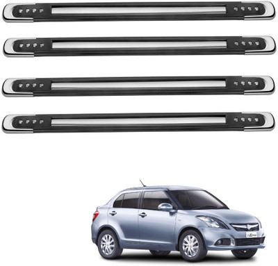 Autofetch Polypropylene Car Bumper Guard(Black, Silver, Pack of 4, Maruti, New Dzire)
