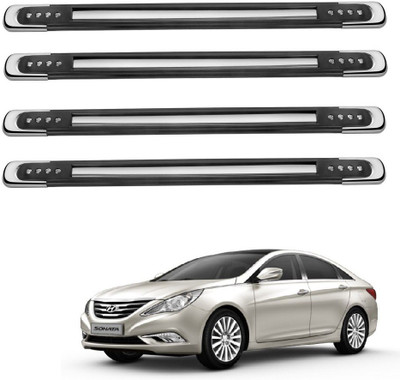 Autofetch Polypropylene Car Bumper Guard(Black, Silver, Pack of 4, Hyundai, Sonata Embera)