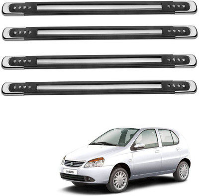 Autofetch Polypropylene Car Bumper Guard(Black, Silver, Pack of 4, Tata, Indica)