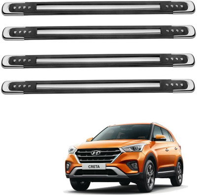 Autofetch Polypropylene Car Bumper Guard(Black, Silver, Pack of 4, Hyundai, Creta)