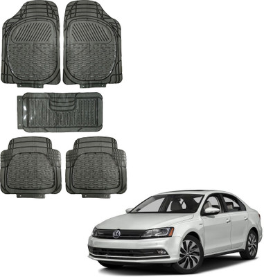 Oshotto Rubber Standard Mat For  Volkswagen Jetta(Black)