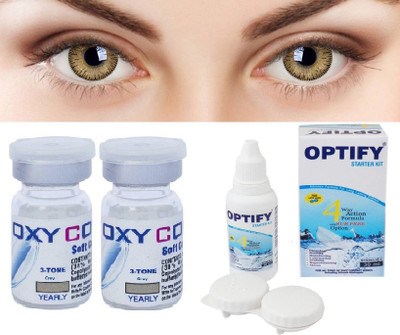 Optify Yearly Disposable(-1, Colored Contact Lenses, Pack of 2)